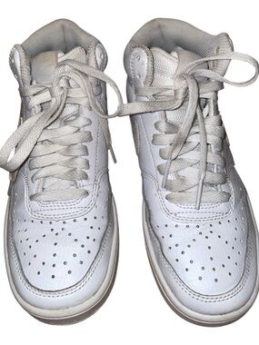 Nike White High‑Top Sneakers Size 6 | Perforated Toe | Cushioned Collar